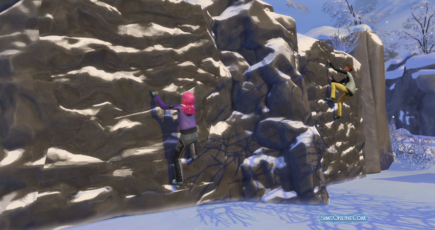 Aprende escalada en roca en Los Sims 4 Snowy Escape